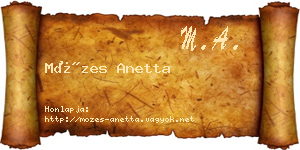 Mózes Anetta névjegykártya